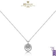 White Gold Brilliant Cut Diamond Necklace - 0.48ct