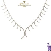 White Gold Round Brilliant Cut Necklace - 4.00ct