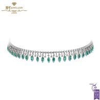 Emerald Marquise Drop Diamond Choker White Gold - 6.45ct