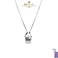 White Gold Brilliant Cut Diamond Hand Bag Shape Pendant - 0.09ct
