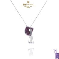 White Gold Brilliant Cut Amethyst & Diamond Pendant - 2.33ct