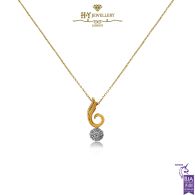 Rose Gold Brilliant Cut Diamond Swirl Pendant - 0.26ct