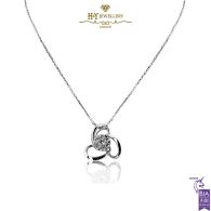 White Gold Brilliant Cut Diamond Simple Triangular Pendant - 0.15ct