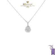 Round Cut Diamond White Gold Pendant - 2.00ct