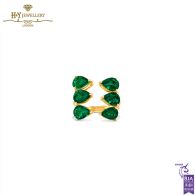 House Of Meraki Sage Yellow Gold Natural Zambian Emeralds Handcrafted Ring - 2.07ct