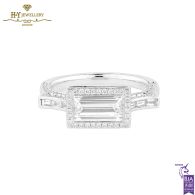 White Gold Baguette Cut & Brilliant Cut Diamond Ring - 1.76ct