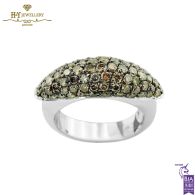White Gold Brilliant Cut Fancy Cognac Brown Diamond Ring - 1.95ct