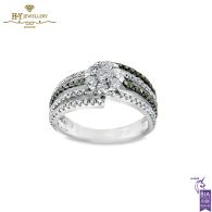 White Gold Brilliant Cut Diamond & Onyx Ring - 0.87ct