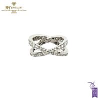 White Gold X Design Full Diamond Ring - 1.94ct