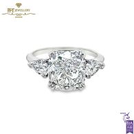 White Gold Cushion & Pear Cut Diamond Ring - 5.84ct