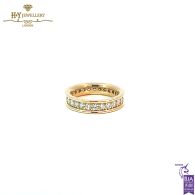 Yellow Gold Ring Set with Brilliant Cut Diamond Eternity Ring -1.35ct