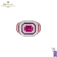 Ruby Twin Flame Pinky Ring White Gold - 2.09ct