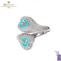 Gemini Heart Enamel White Gold & Diamond Ring - 1.66ct