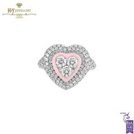 Heart Pinky White Gold Ring with Diamond - 1.46ct