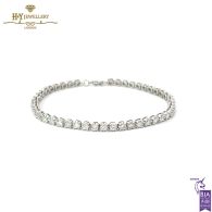 White Gold Round  Brilliant Cut Diamond  Bracelet - 3.40ct