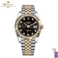 Rolex Datejust Oyster Steel & Yellow Gold Bright Black Dial - ref M126333-0006