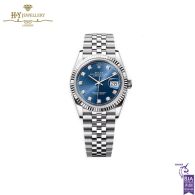 Rolex Date Just Bright Blue Dial Stainless Steel & White Gold - Ref M126234-0037