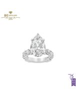White Gold Pear Cut & Brilliant Cut Diamond Ring - 6.65ct