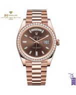 Rolex Day-Date Rose Gold with Factory Diamonds- ref 228345RBR