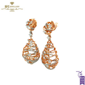 Rose Gold Brilliant Cut Diamond Earrings - 1.53ct-17135