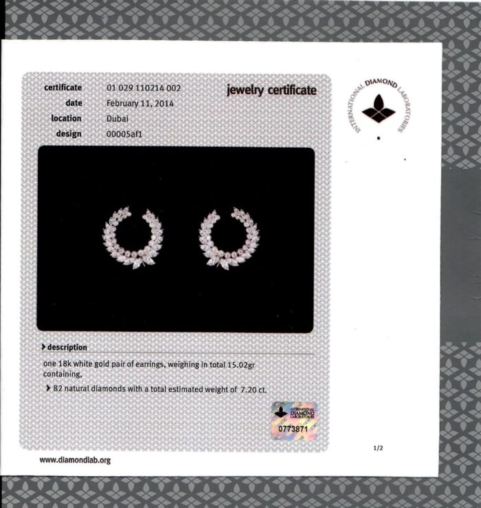 White Gold Mix Cut Diamond Earrings - 7.20ct-11750