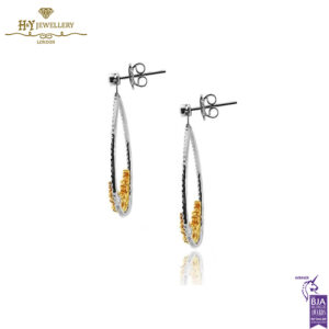 Rose and White Gold Brilliant Cut Diamond Teardrop Earrings - 1.83ct-14508