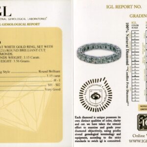 White Gold Brilliant Cut Diamond Full Eternity Ring - 3.15ct -10853