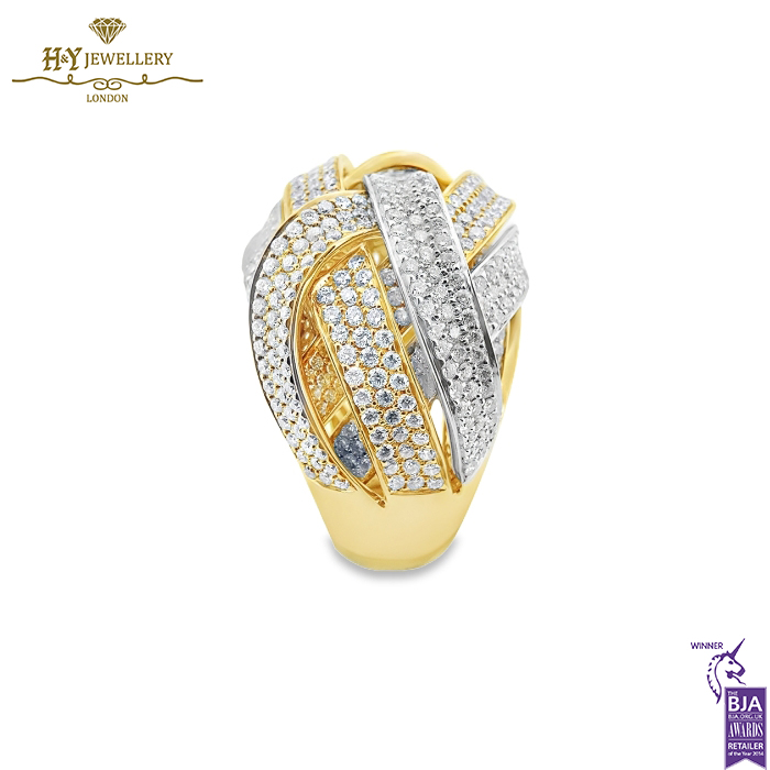 Yellow & White Gold Brilliant Cut Diamond Ring - 3.67ct-14007