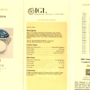 White Gold Brilliant Cut Sapphire & Diamond - Moon and Stars Shape Ring - 8.70ct-10855