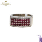 White Gold Brilliant Cut Diamond & Ruby Ring - 1.75ct-0