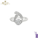 White Gold Brilliant Cut Diamond Tear Drop Shape Engagement Ring - 0.47ct-0