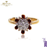 Rose Gold With Brilliant Diamonds Flower solitaire Engagement Ring - 0.53ct-0