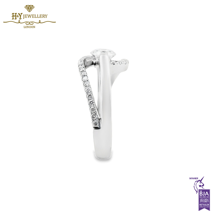 White Gold Brilliant Cut Diamond Engagement Ring - 0.51ct-14316