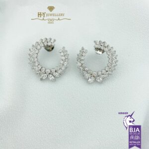 White Gold Mix Cut Diamond Earrings - 7.20ct-9587