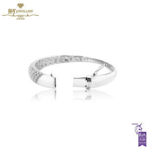 White Gold Brilliant Cut Diamond Bangle - 5.41ct-13617