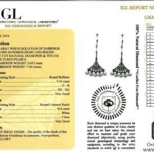 White Gold Pearl & Brilliant Cut Diamond Art Deco Earrings - 0.65ct-11763