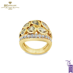 Rose Gold Pear Cut Natural Fancy Brown & Brilliant Cut Diamond Ring - 6.54ct-14012