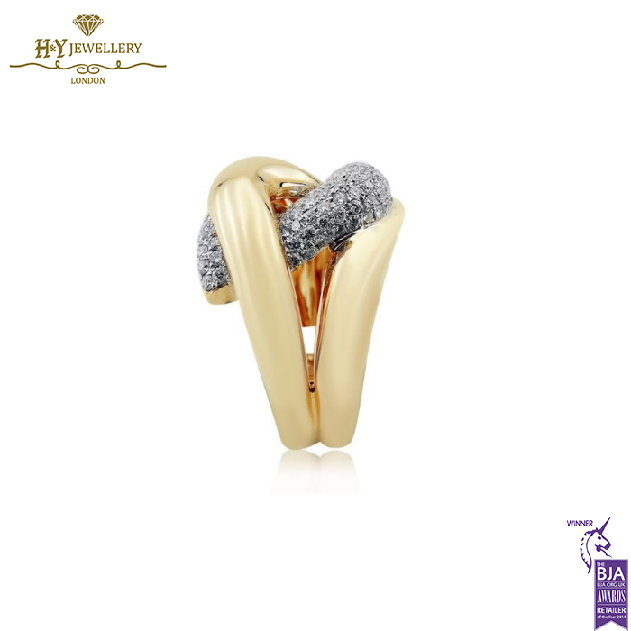 White & Rose Gold Brilliant Cut Diamond Ring - 1.01ct-14021