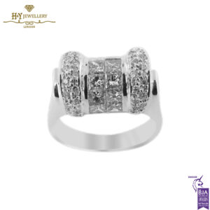 White Gold Princess & Brilliant Cut Diamond Ring - 2.31ct-0