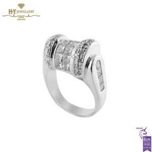 White Gold Princess & Brilliant Cut Diamond Ring - 2.31ct-14075