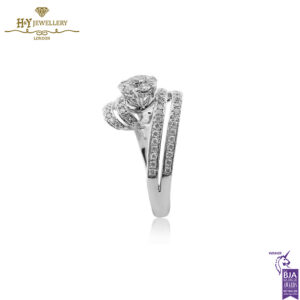 White Gold Brilliant Cut Diamond Ring - 0.65 ct-14746
