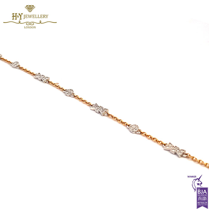 White & Rose Gold Brilliant Cut Diamond Bracelet - 0.28ct-17539