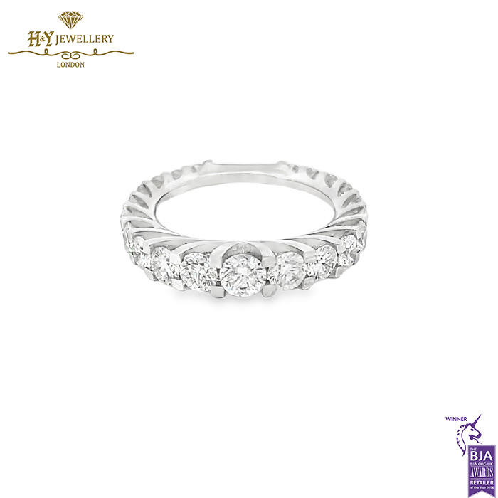 White Gold Brilliant Cut Full Eternity Diamond Ring - 4.46ct-17126