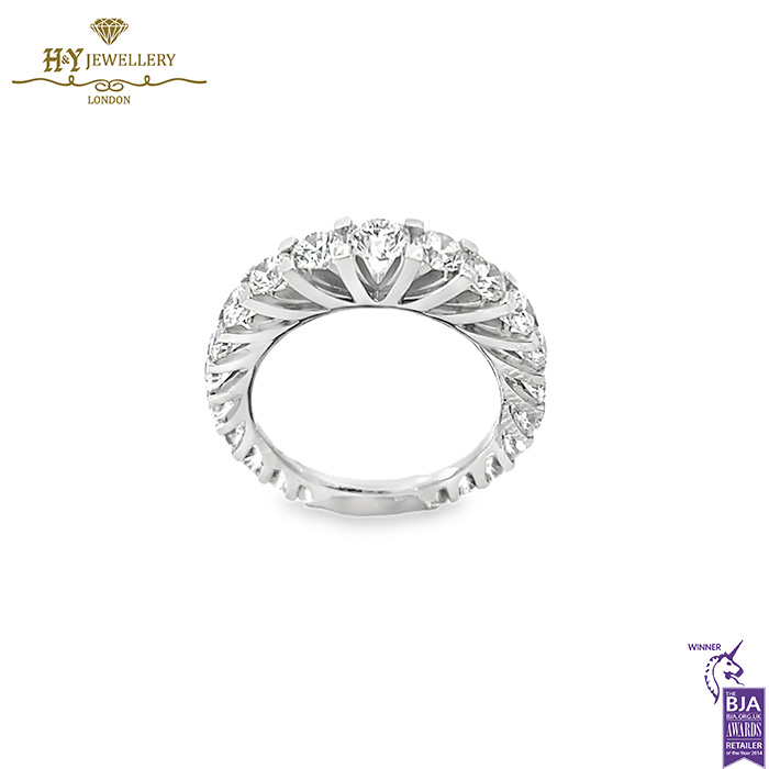 White Gold Brilliant Cut Full Eternity Diamond Ring - 4.46ct-0