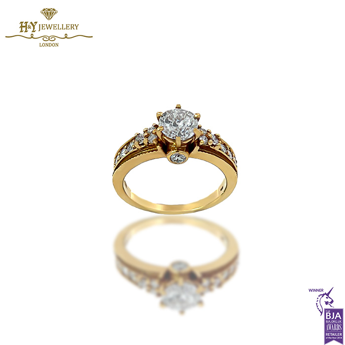 Yellow Gold Brilliant Cut Diamond Ring -1.20ct-0