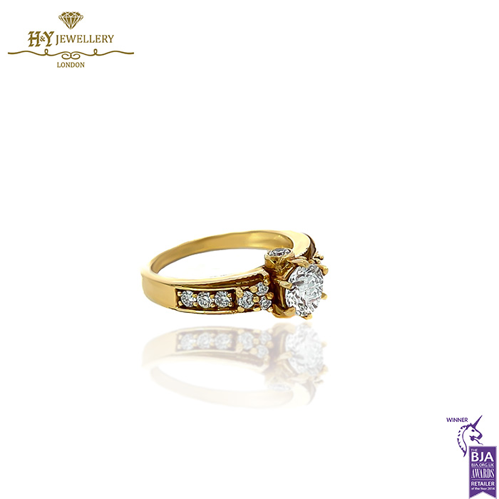 Yellow Gold Brilliant Cut Diamond Ring -1.20ct-17721