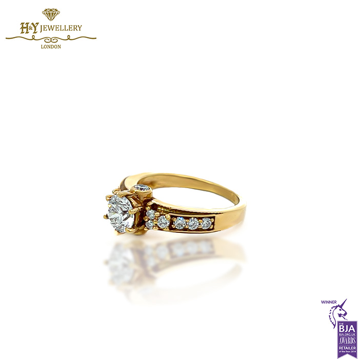 Yellow Gold Brilliant Cut Diamond Ring -1.20ct-17722