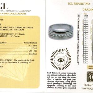 White Gold Brilliant Cut Diamond Ring - 0.75ct-10851