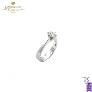 White Gold Brilliant Cut Diamond Solitaire Ring - 0.50ct-17759
