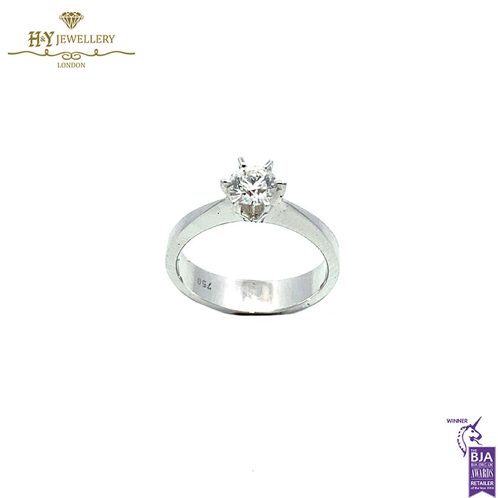 White Gold Brilliant Cut Diamond Solitaire Ring - 0.50ct-17760